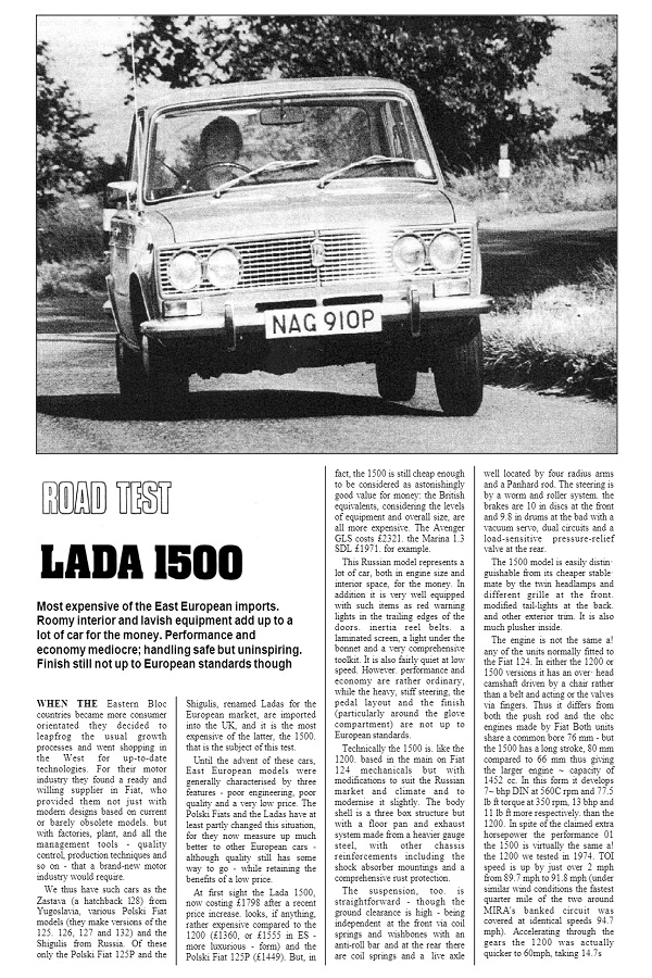 MOTOR ROAD TEST 1976 Lada 1500